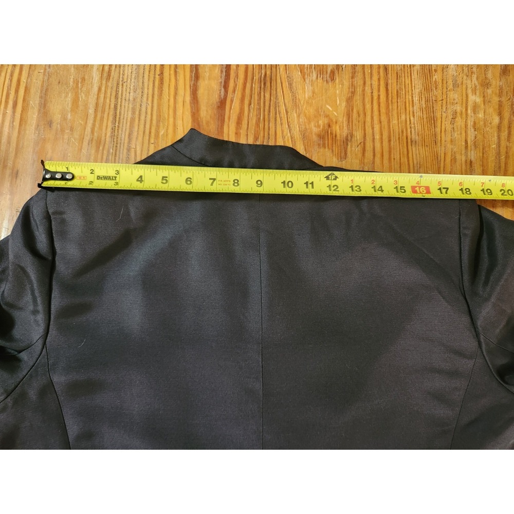 Dana‎ Buchman Silk Wool Blazer Jacket Black Single Breasted One Button Lined Lrg - Picture 12 of 13